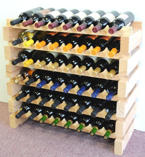 Premium Modular Wine Rack - Beechwood Storage for 32-96 Bottles (8 Bottles Wide, 12 Rows) | Space-Saving Home Bar & Cellar Organizer | Perfect for Wine Collectors & Entertaining