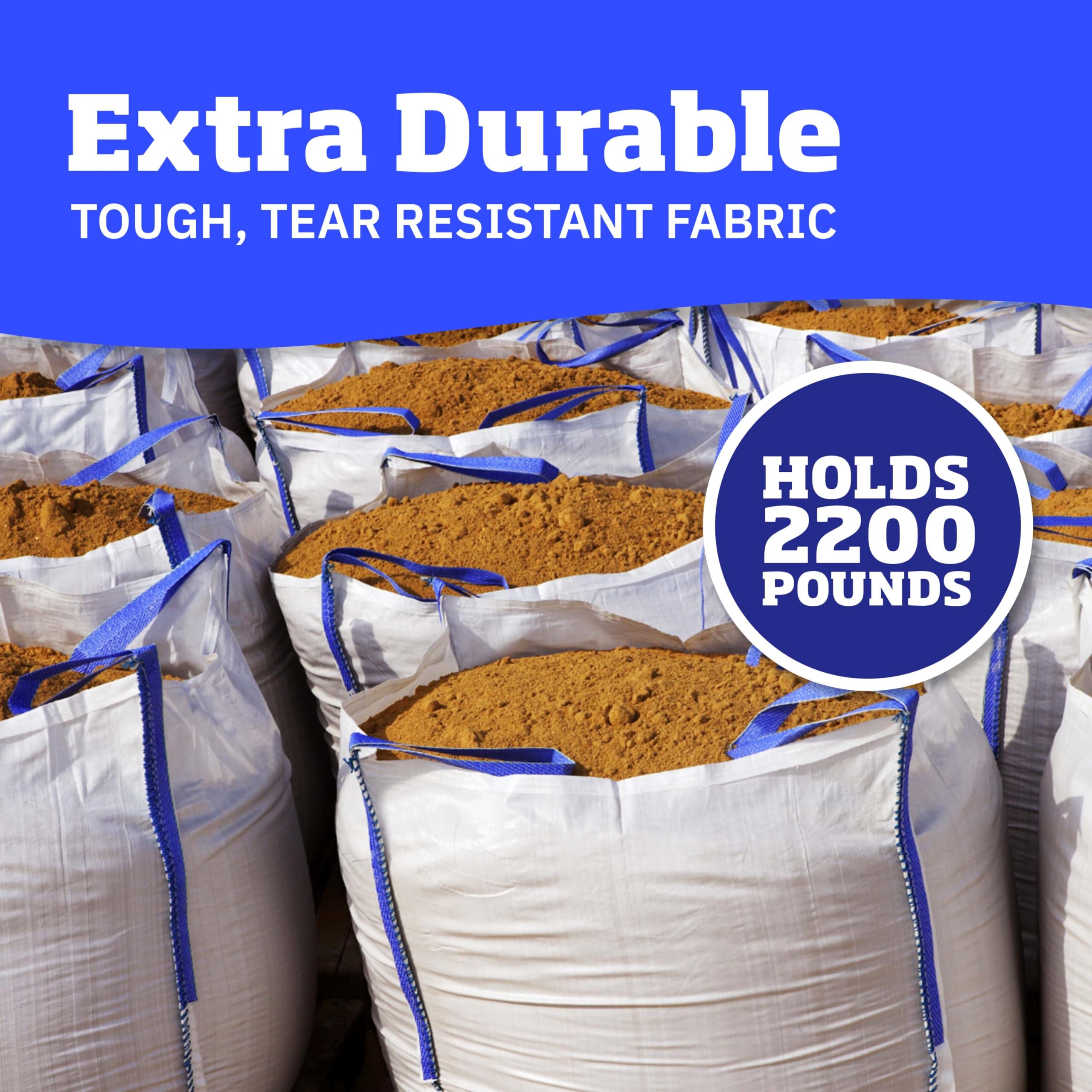 DURASACK 200-Gallon Heavy Duty Contractor Trash Bags - 10 Pack White Woven Polypropylene Demolition Debris Bags for Construction, Yard Waste & Bulk Trash - Holds 2200 lbs - Perfect for Job Sites, Home Renovations & Large Cleanup Projects
