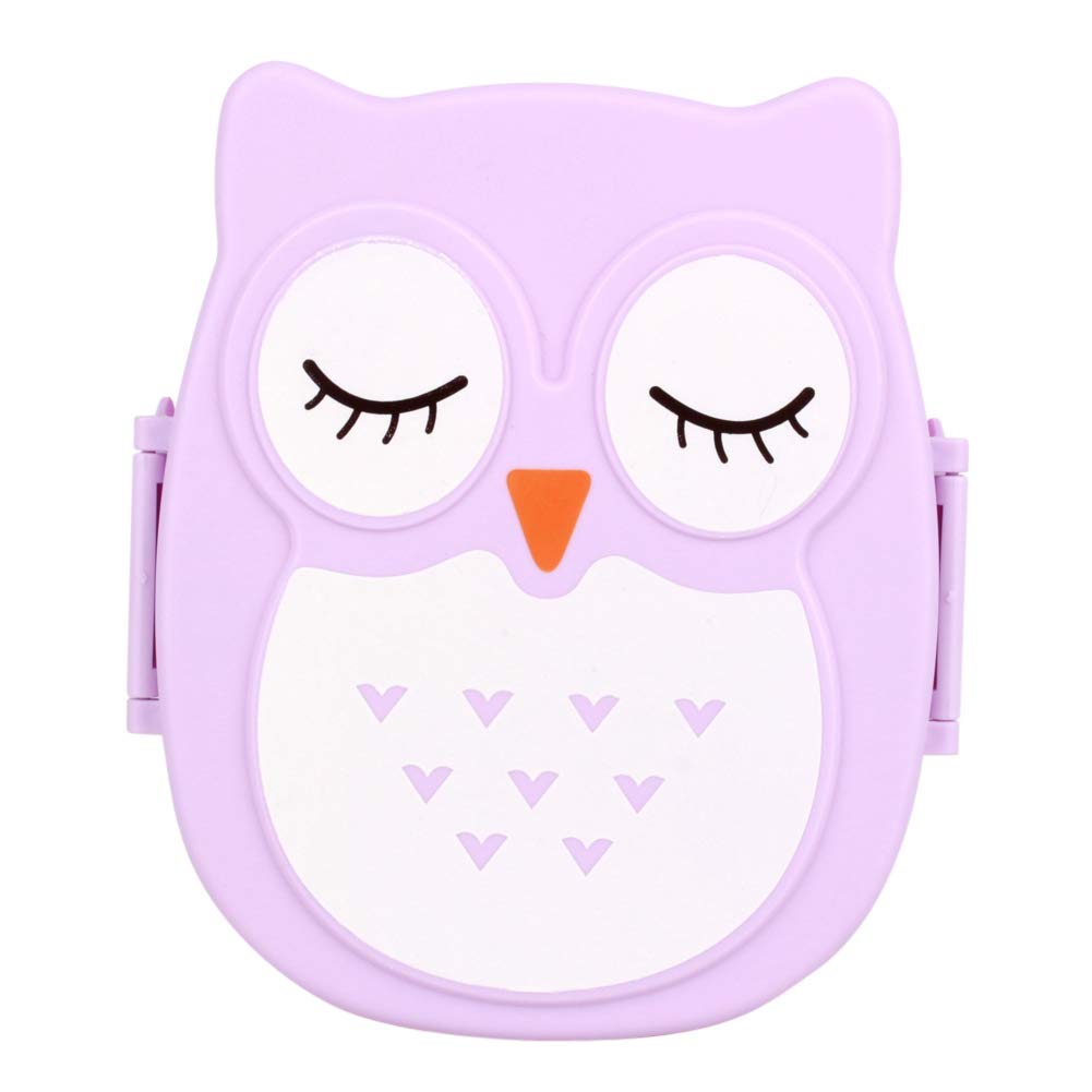 Yosoo Plastic Lunch Box with Owl Design - Microwave Safe, Portable Food Storage Container for School, Office & Picnic