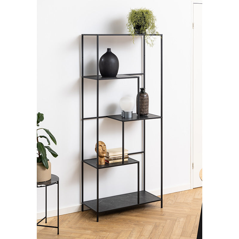 INFINITY 72x170cm Black Metal Shelving Unit - Heavy Duty Storage Rack for Garage, Basement, Office & Warehouse Organization