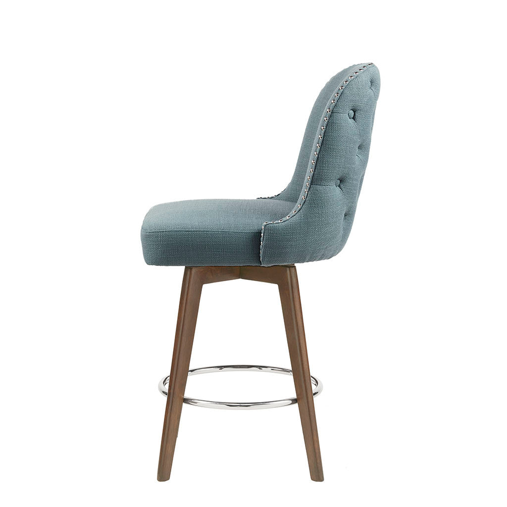 Swivel Counter Stool with Adjustable Height - Modern Bar Stools for Kitchen Island, Breakfast Nook & Home Bar - Comfortable 360° Rotating Seat for Dining & Entertaining