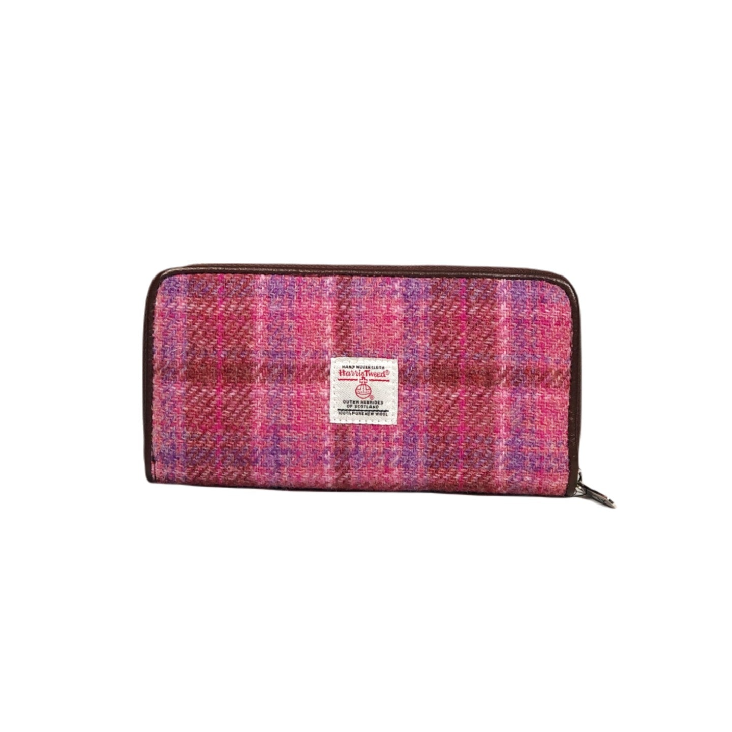 Harris Tweed Long Zip Wallet for Men & Women - 22 Stylish Colors | RFID Blocking Leather Card Holder for Travel, Business & Everyday Use