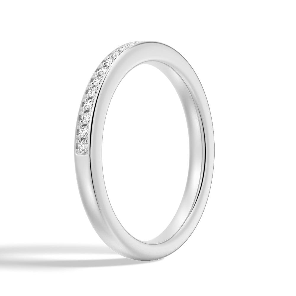 Half Eternity Round Cut Moissanite Classic Wedding Band Ring for Women - Elegant Bridal Jewelry for Engagement, Anniversary & Special Occasions