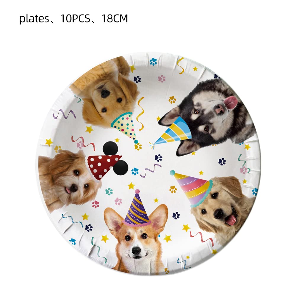 20pcs Dog Birthday Party Decorations Set - Paper Plates & Napkins for Puppy Themed Celebrations | Perfect for Pet Birthday Parties, Dog Show Events & Puppy Adoption Celebrations