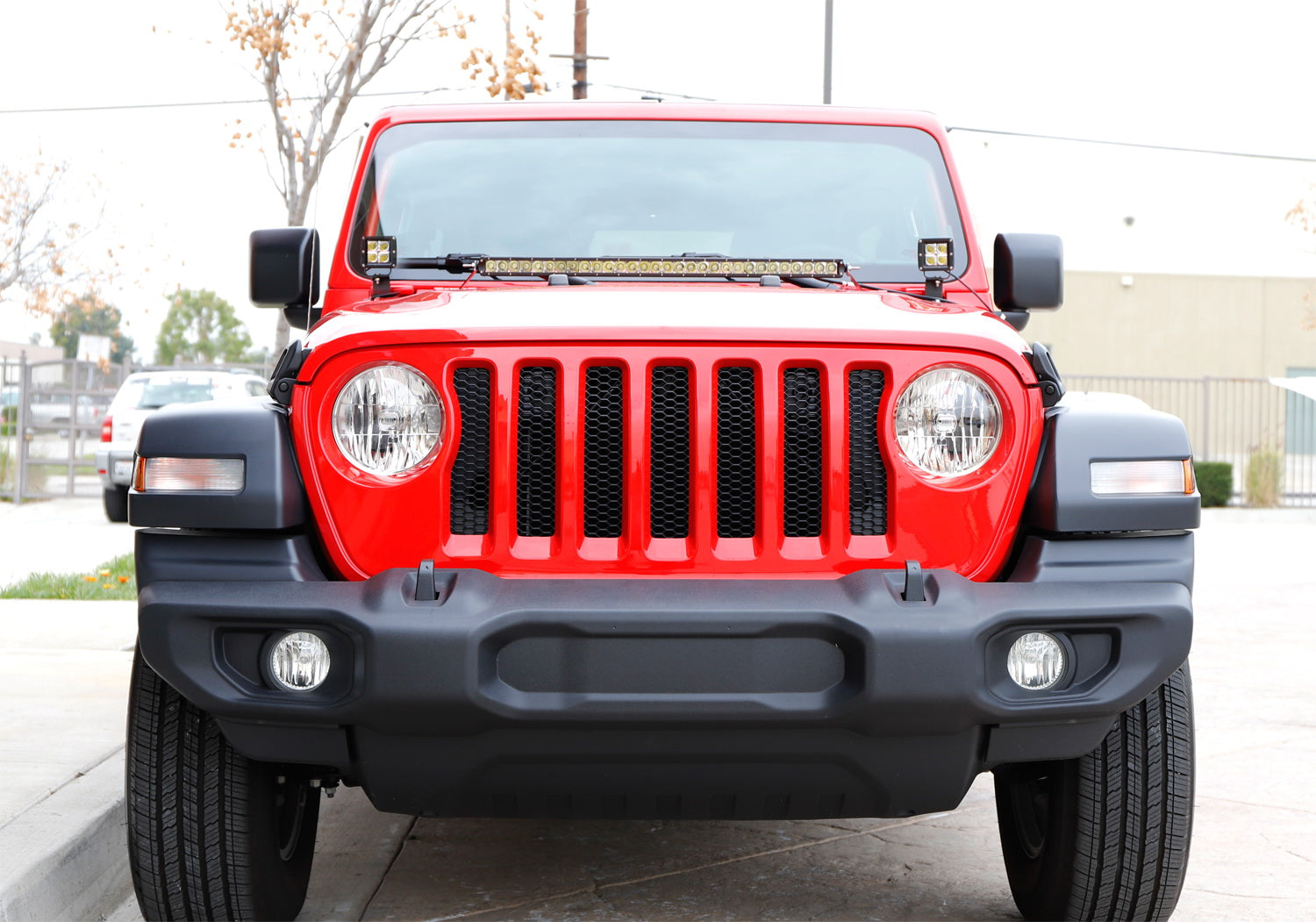 40W CREE LED Pod Light with Windshield Mounting Brackets for 2018+ Jeep Wrangler JL - Off-Road, Trail, Night Driving Lighting Accessories