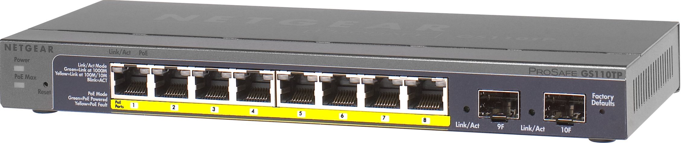 NETGEAR ProSafe GS110TP 8-Port Gigabit Ethernet Switch with PoE+ | Smart Managed Network Switch for Home & Office | Ideal for VoIP, IP Cameras, and Wireless Access Points