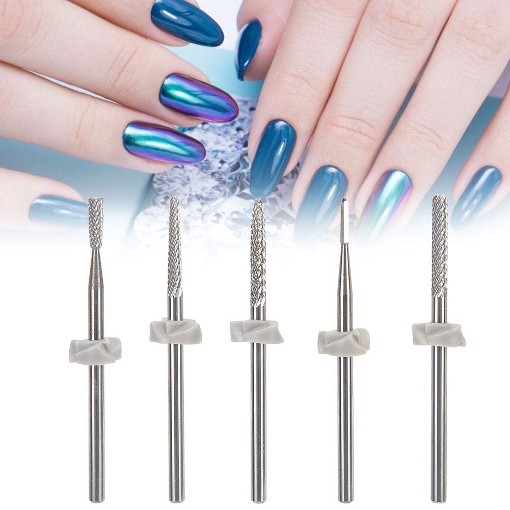 5-Piece Tungsten Steel Nail Drill Bit Set - Professional Manicure & Pedicure Accessories for Dead Skin Removal, Nail Art, and Gel Polish | Perfect for Home Nail Care & Salon Use
