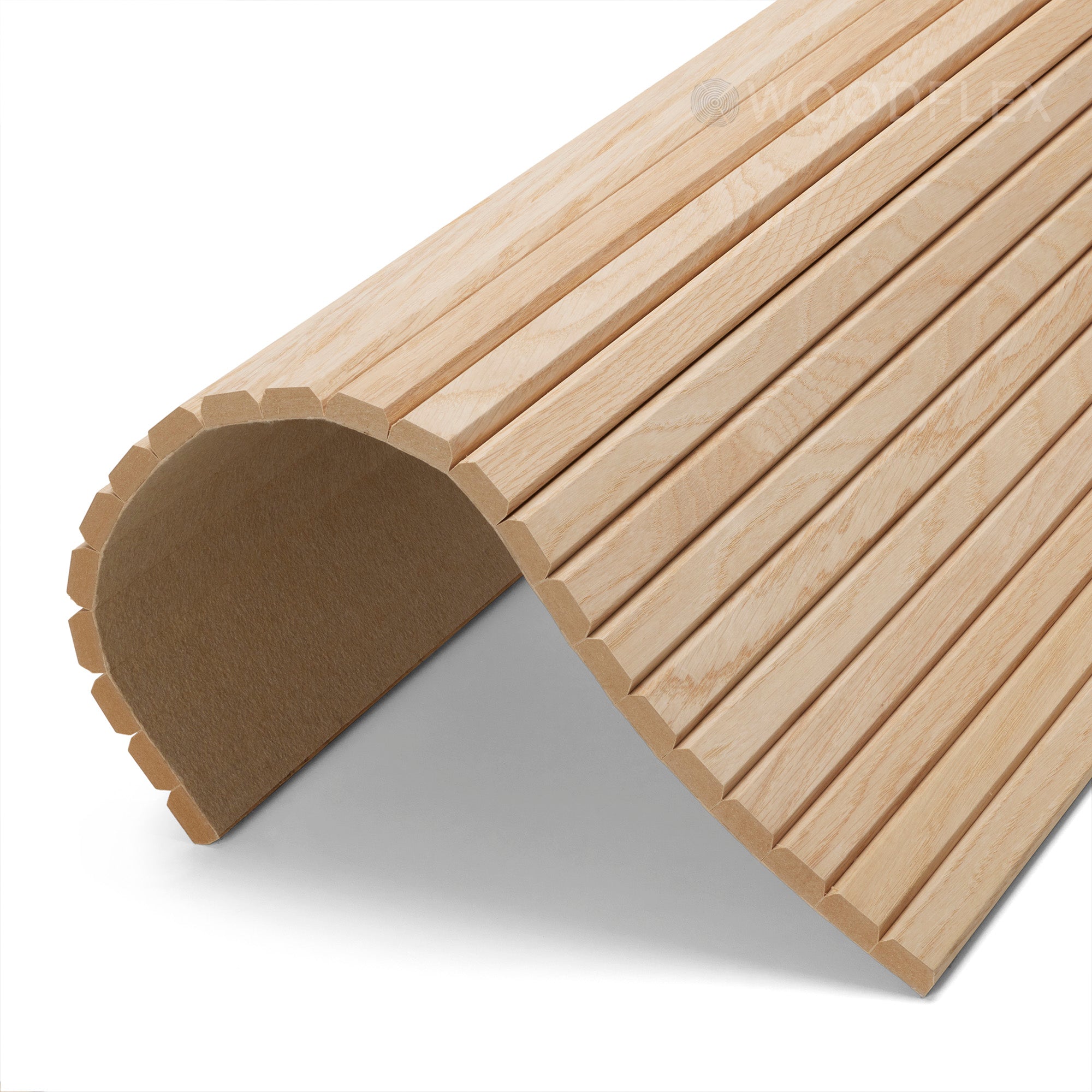 Flexible Wooden Slat Wall Panel - Natural Oak Veneer - 2700mm x 600mm Trapezium Design - Modern Acoustic Room Divider for Home & Office Decor