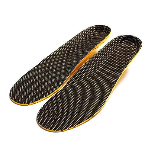 Breathable Stretch Deodorant Running Shoe Insoles for Men & Women - Cushioned Support for Comfort & Odor Control - Black & Yellow - Sizes 40-46 - Perfect for Jogging, Gym Workouts & Daily Walking
