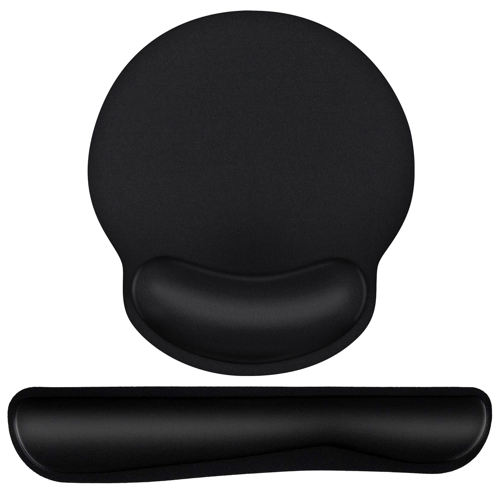 Ergonomic Mouse Pad and Keyboard Wrist Rest Set - Memory Foam Wrist Support for Comfortable Typing, Classic Black - Perfect for Office, Gaming & Home Computer Workstations