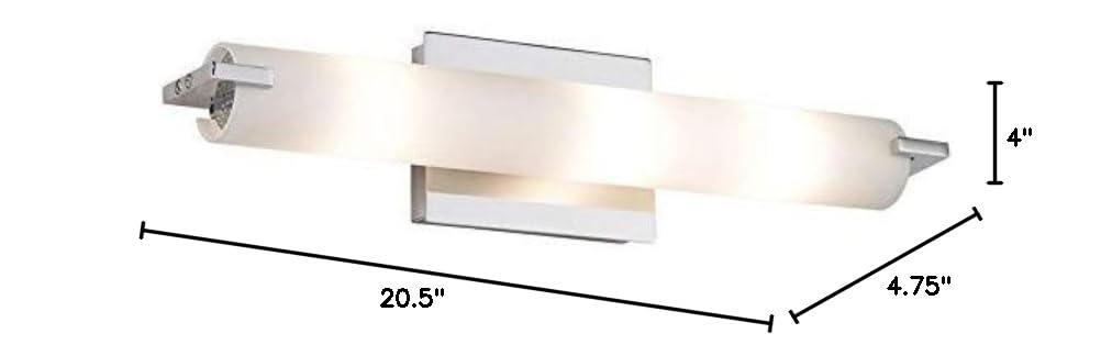 GEORGE KOVACS P5044-077 Chrome 3-Light Tube Vanity Bathroom Light Fixture, 180W, 4.75