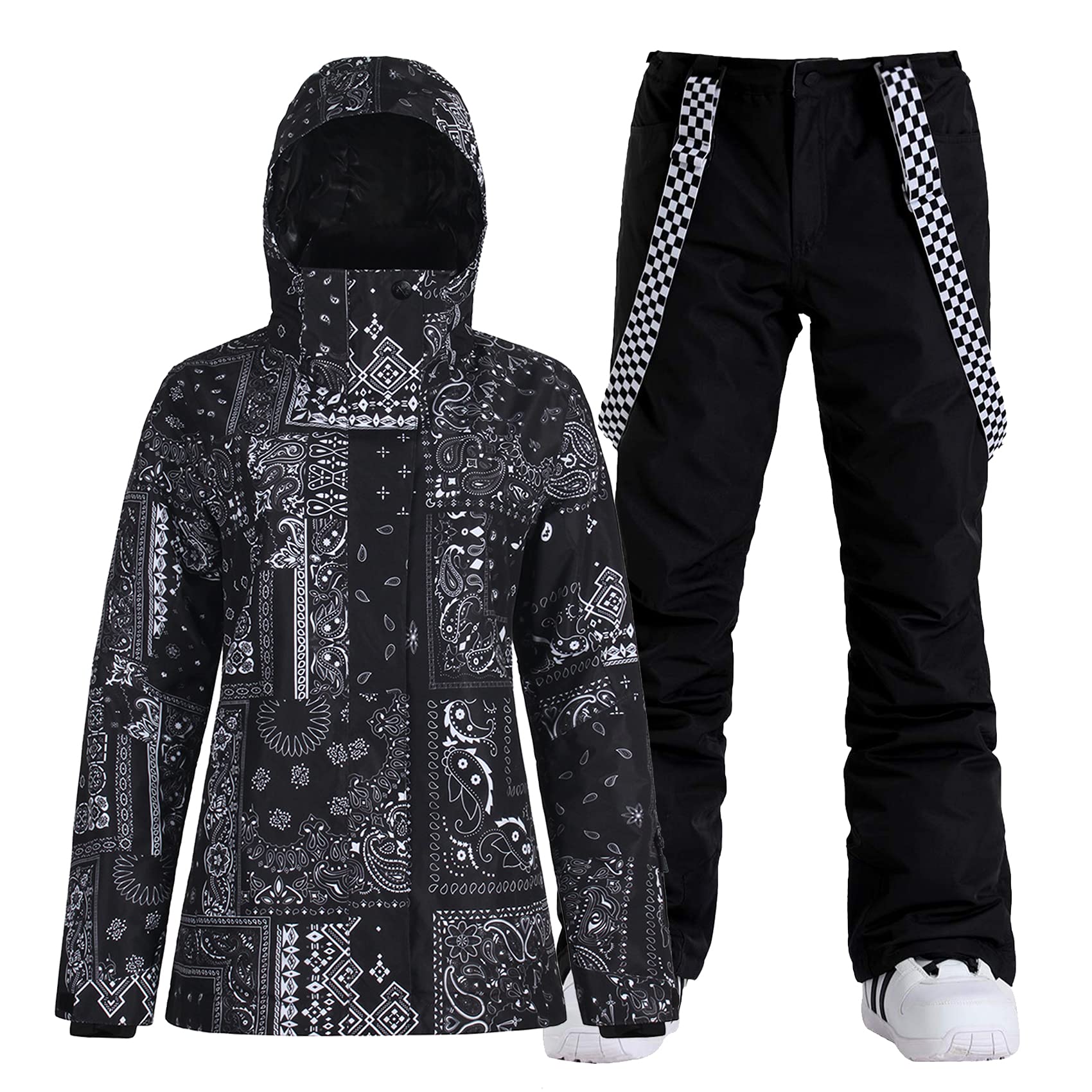 GSOU SNOW Women's Waterproof Windproof Ski Jacket & Pants Set - Insulated Warm Winter Snowsuit for Skiing, Snowboarding & Outdoor Activities
