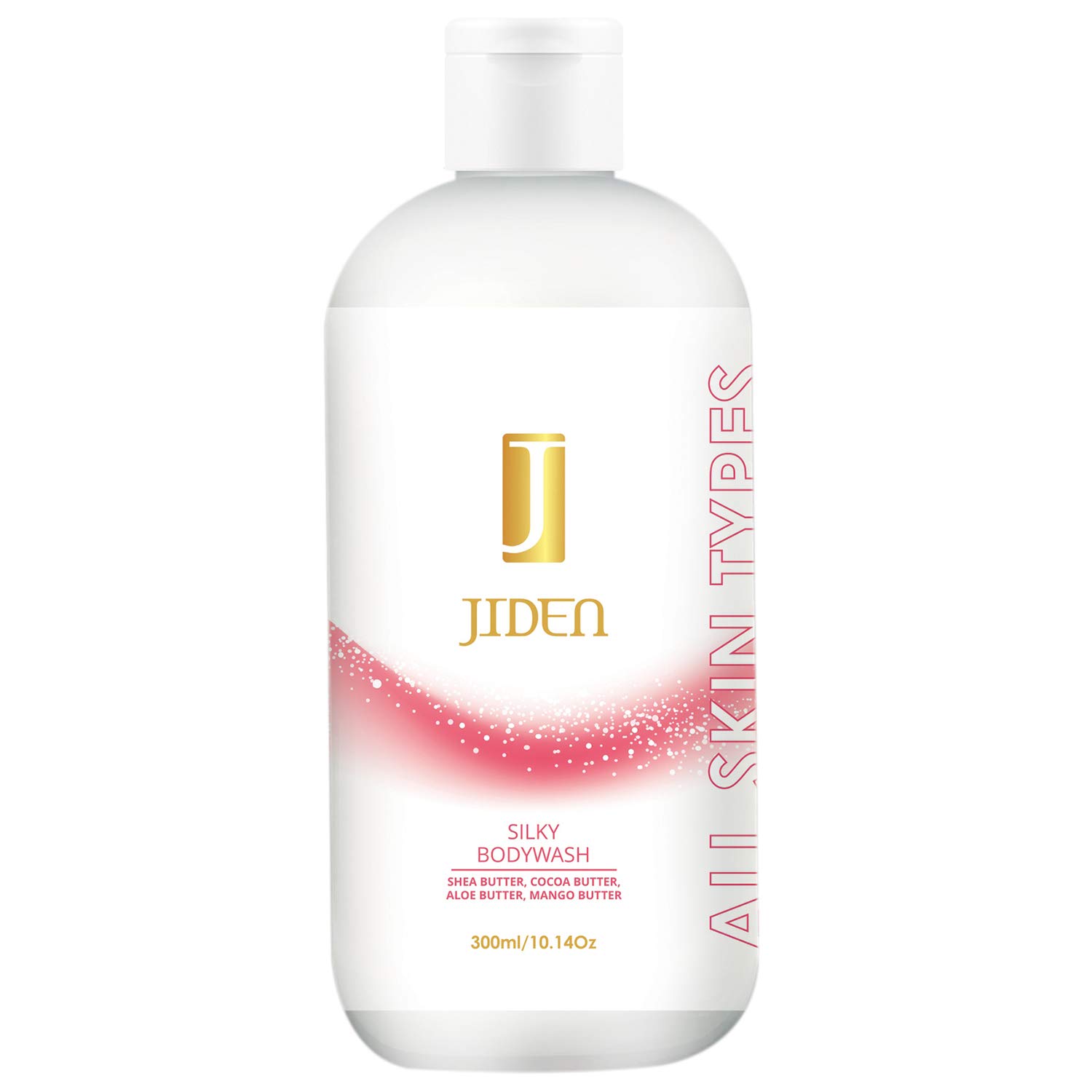 JIDEN Silky Body Wash with Shea Butter, Cocoa Butter, Aloe Butter & Mango Butter - 300ml Moisturizing Shower Gel for Dry Skin - Perfect for Daily Hydration & Relaxing Bath Time