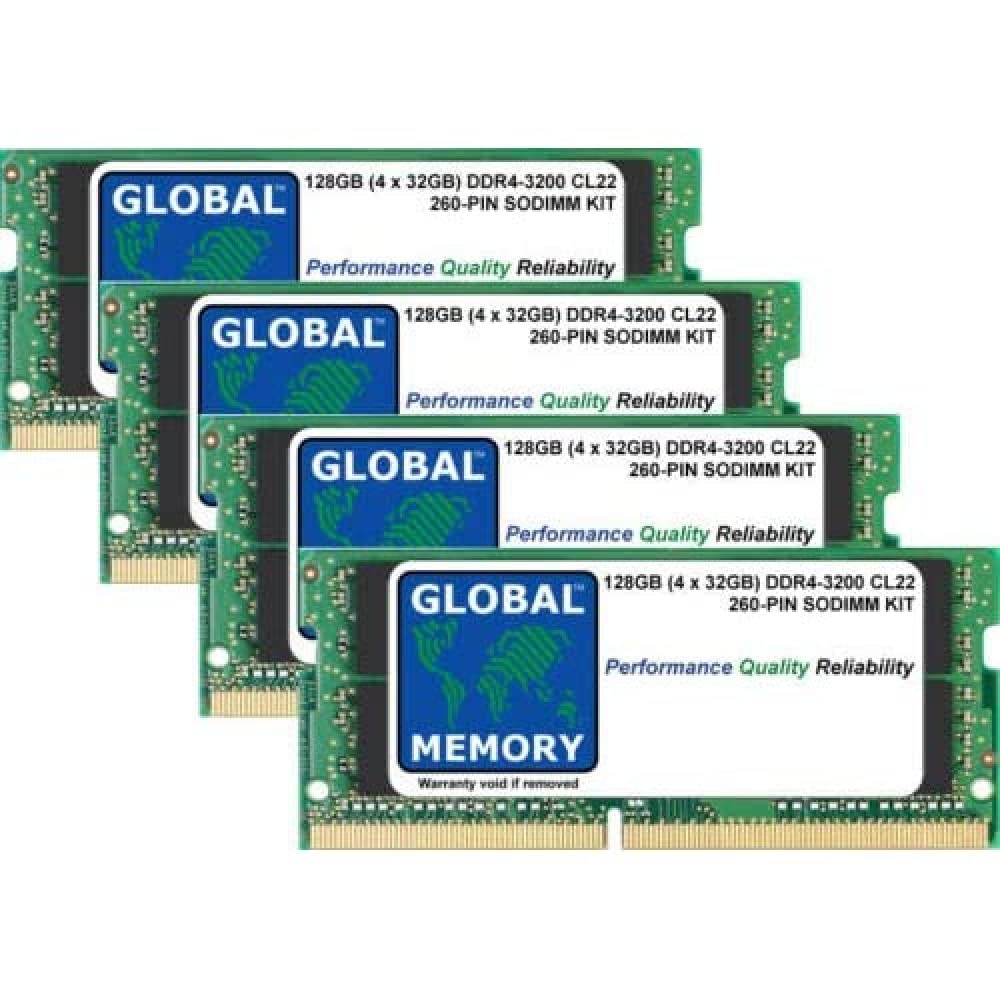 128GB (4x32GB) DDR4 3200MHz SODIMM RAM Kit - PC4-25600 260-Pin Laptop Memory Upgrade for Gaming, Video Editing & Multitasking - Compatible with Most Notebooks & Ultrabooks