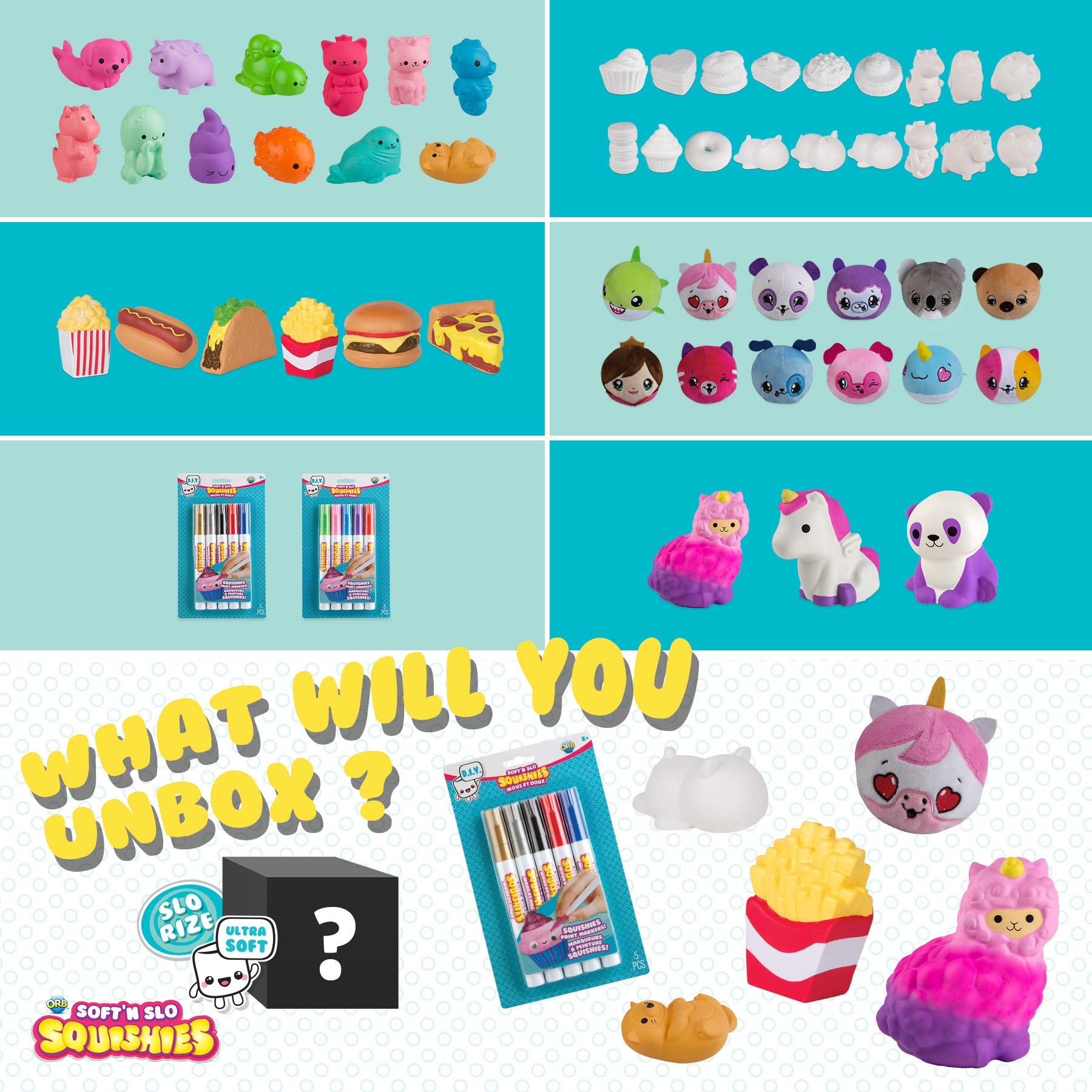 ORB Soft'n Slo Squishies Mystery Box - 12 Pack Cute Fidget Sensory Toys for Kids, Stress Relief & Anxiety Relief Toys for Boys & Girls - Perfect Birthday Gift, Party Favors & Classroom Rewards
