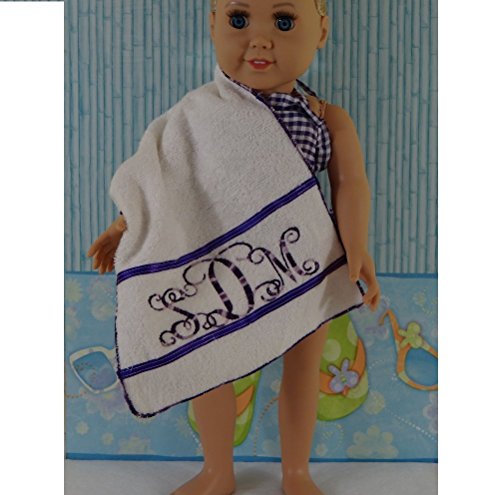 Custom Monogrammed 18 Inch Doll Towel - Ultra Soft Absorbent Bath Towel for American Girl Dolls & 18