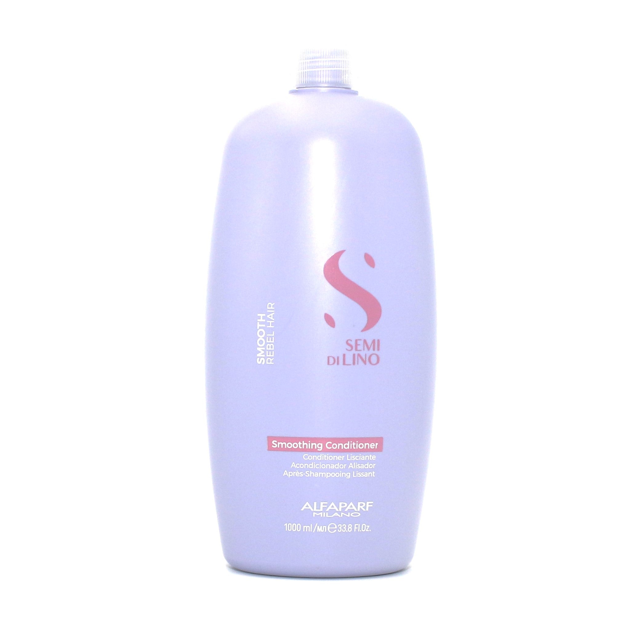 Alfaparf Semi Di Lino Smooth Rebel Hair Smoothing Conditioner - 33.8 oz for Frizz Control & Silky Hair | Salon-Quality Treatment for Dry, Damaged Hair at Home