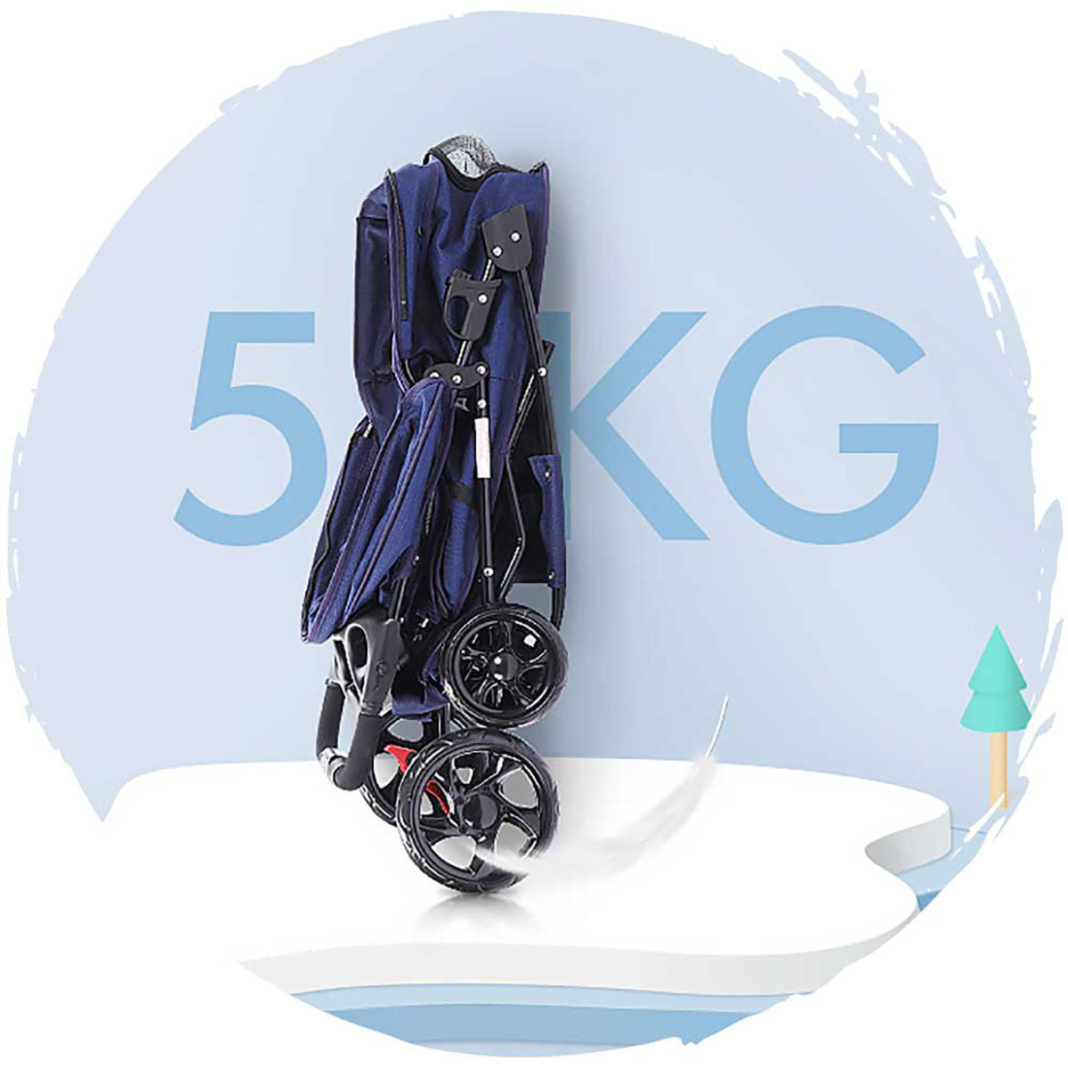BELLO Classic 4-Wheel Foldable Dog Stroller for Small to Medium Pets (Up to 15kg/33lbs) - Perfect for Outdoor Walks, Shopping & Vet Visits