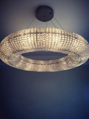 RH22054 Modern Crystal Chandelier - Elegant Ceiling Light Fixture for Dining Room, Living Room & Bedroom Decor