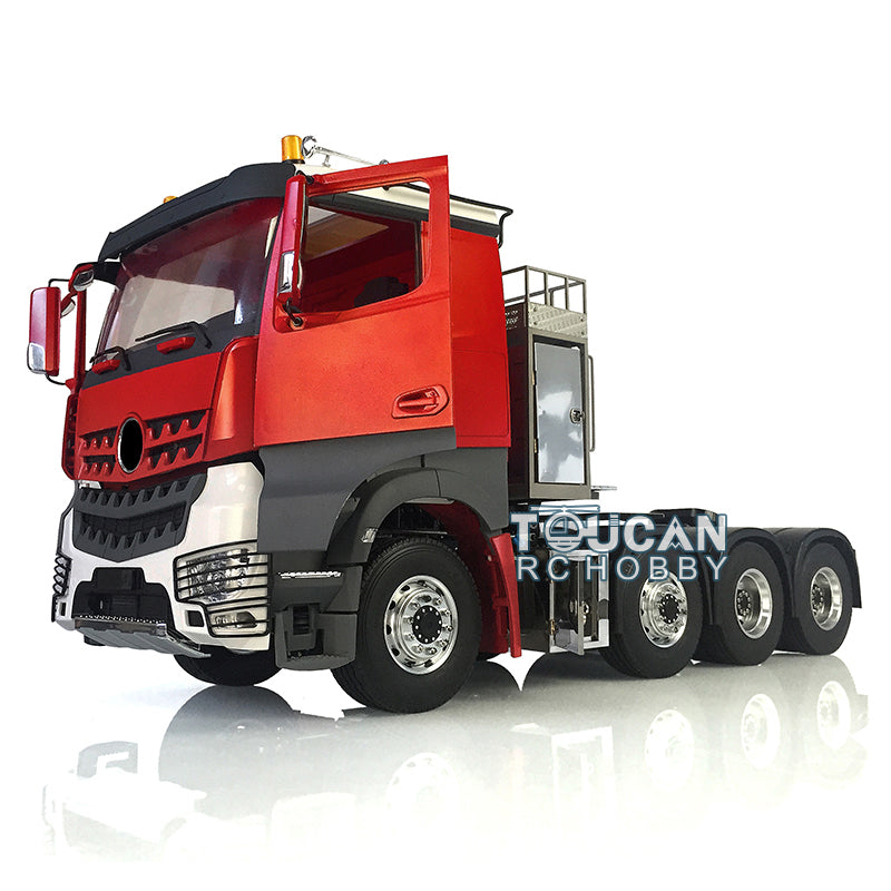 1/14 Scale LESU 3-Speed RC Truck Kit with Metal Chassis, Locking Differential & Servo Motor - Remote Control Tractor Truck for Off-Roading, Crawling & Collectors (Paintable Cabin & Equipment Rack)