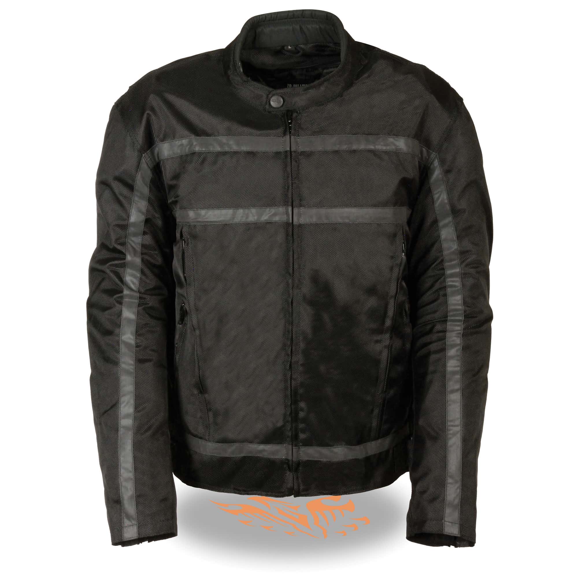 Men's Reflective Textile Jacket - High Visibility Safety Windbreaker for Running, Cycling & Outdoor Activities