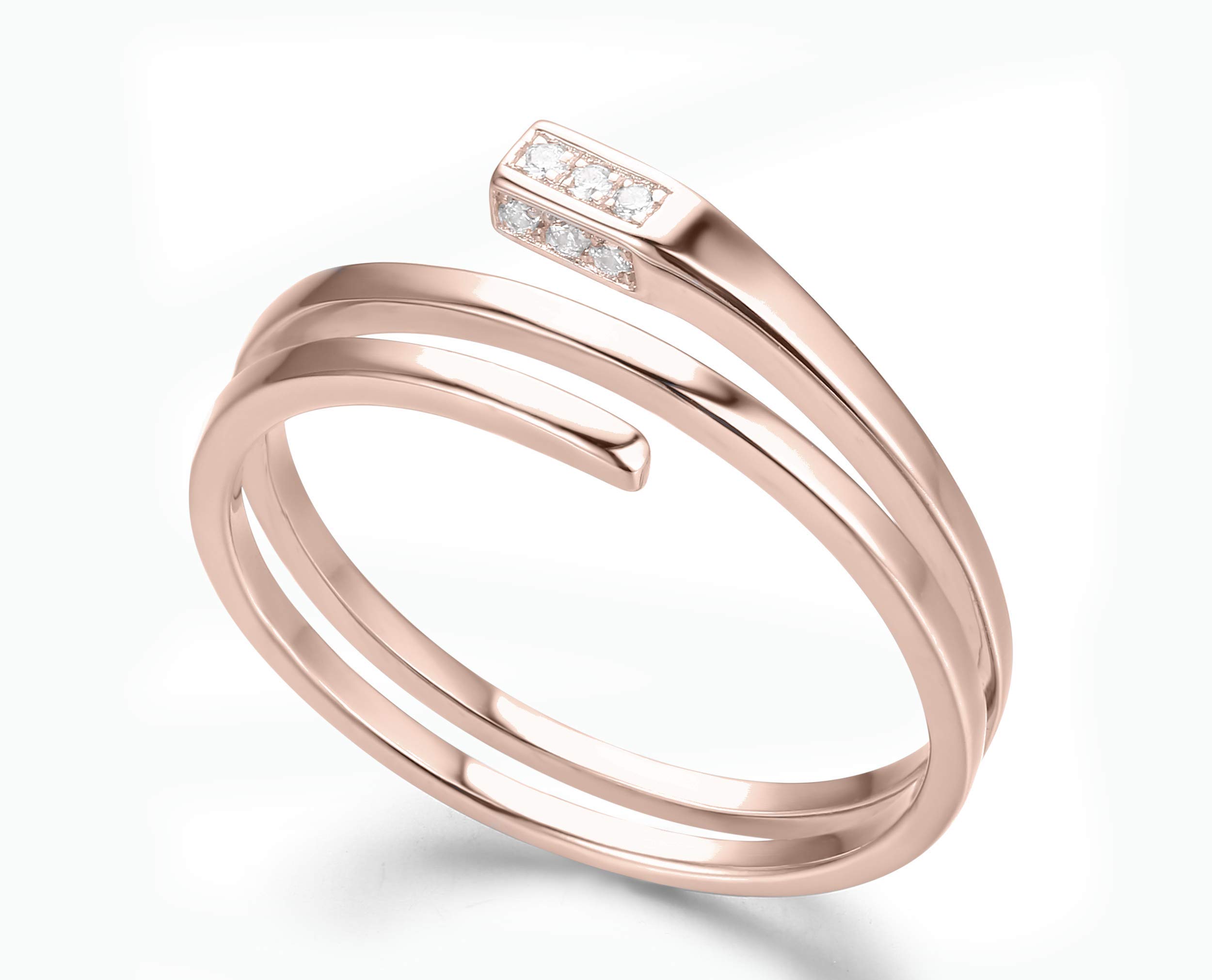 14K Rose Gold Rectangle Engagement Ring with Diamond - Minimalist White Gold Wedding Band - Handmade April Birthstone Promise Ring for Women - Perfect for Proposals, Anniversaries & Special Occasions