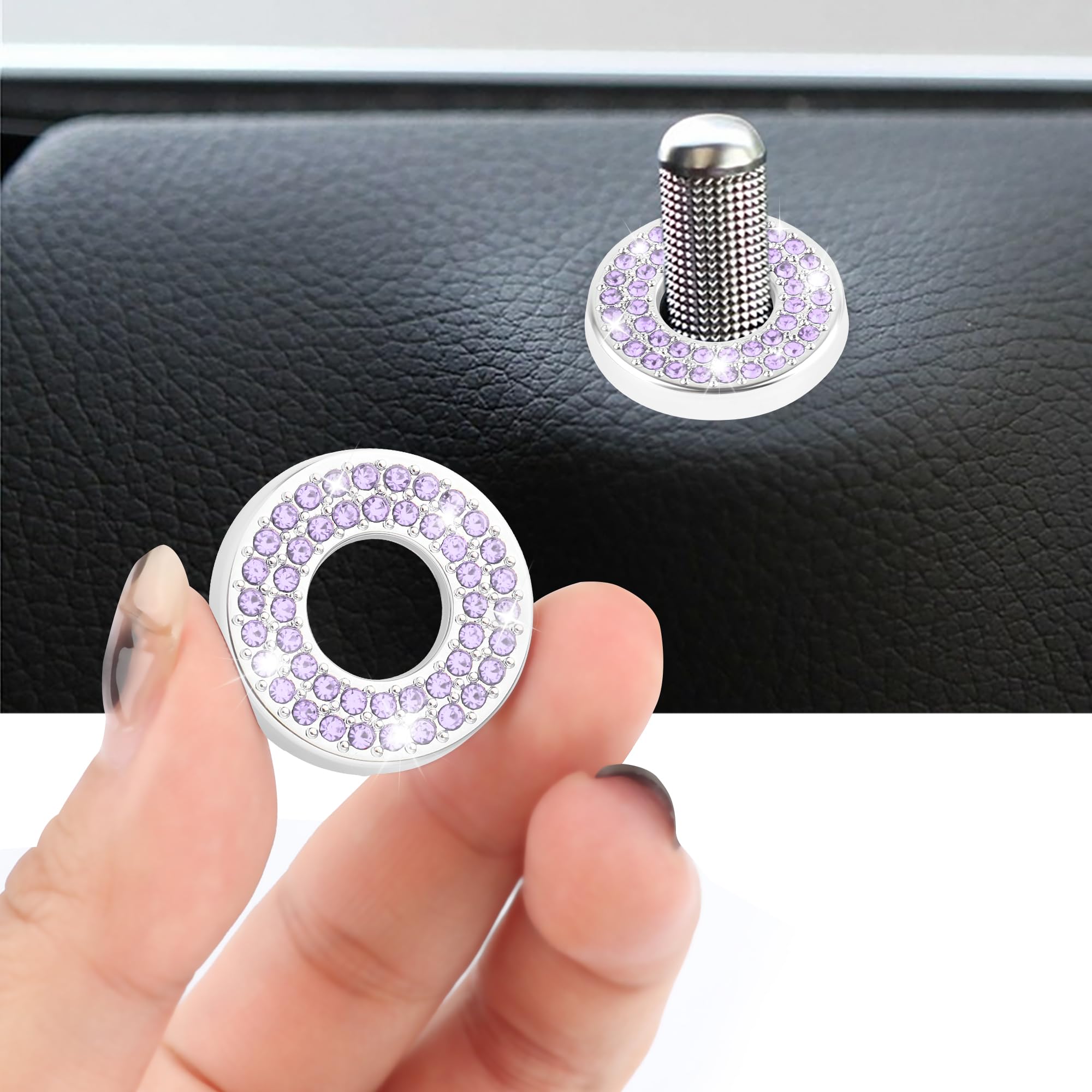 4PCS Rhinestone Car Door Lock Cover for Mercedes Benz A/B/C/E-Class - Bling Car Accessories for Women & Men (Purple) | Stylish Auto Decor & Interior Upgrade