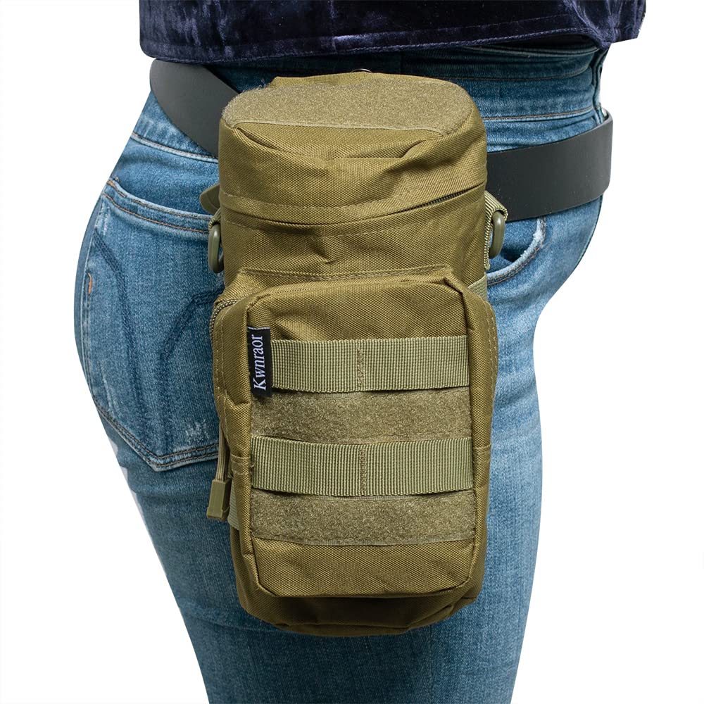 Tactical Molle Water Bottle Holder - Durable Water Bottle Pouches for Backpacks with D-Ring Hook, Ideal for Hiking, Camping, and Outdoor Adventures