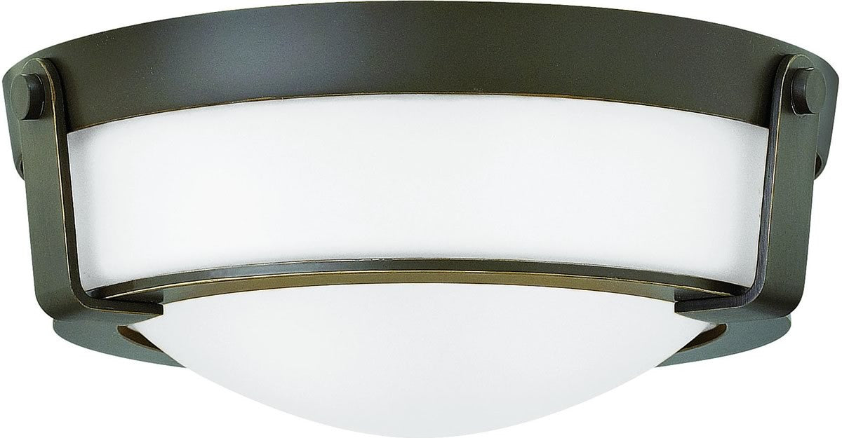 13W Hathaway 1-Light LED Flush Mount Ceiling Light in Olde Bronze - Perfect for Bedroom, Hallway & Kitchen Lighting