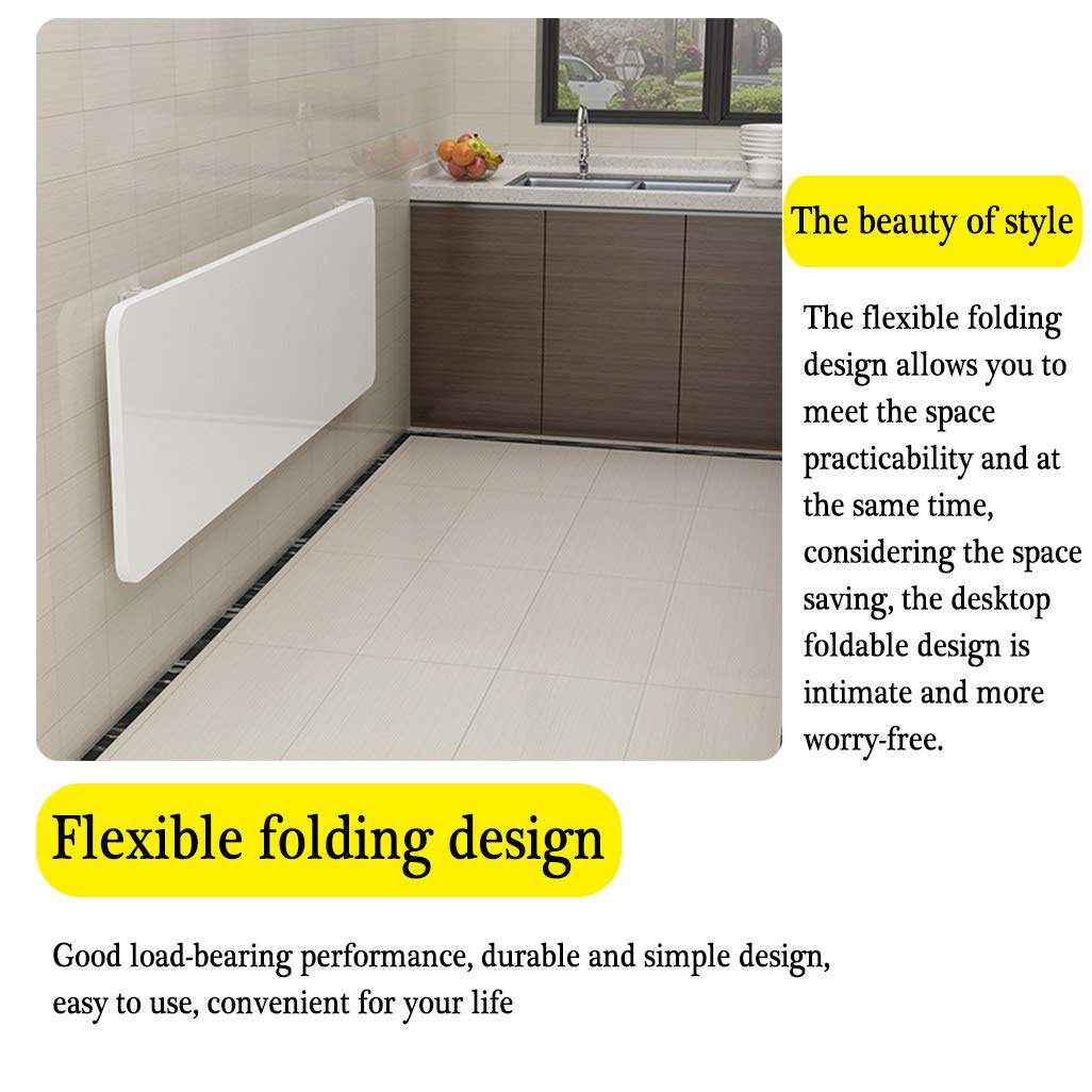 Space-Saving Folding Wall-Mounted Drop-Leaf Table - Heavy Duty Kitchen Dining Desk for Small Spaces | Compact Computer Workstation, Breakfast Nook & Home Office Solution