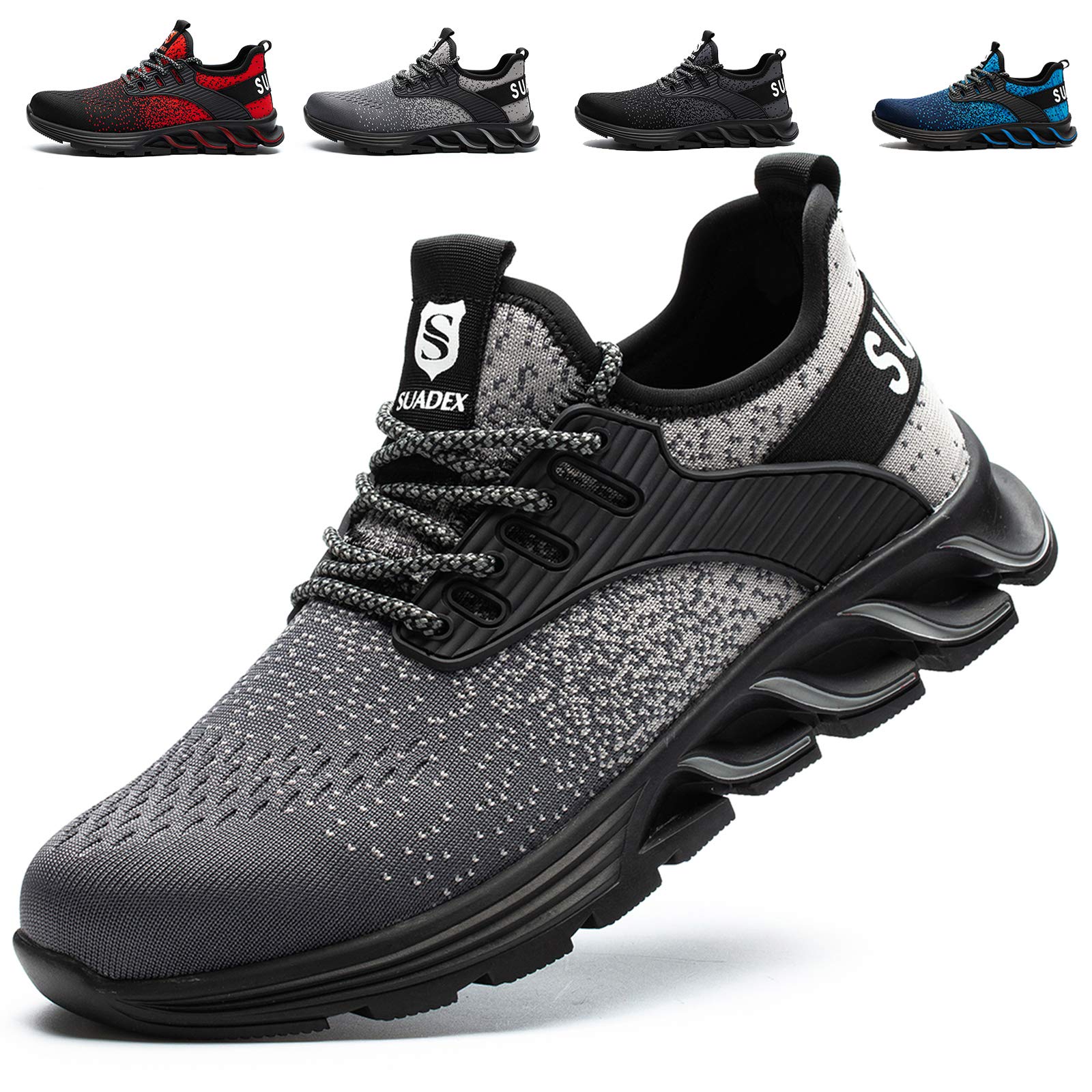 SUADEX Steel Toe Sneakers for Men & Women - Indestructible Work Safety Shoes with Lightweight Comfort & Slip-Resistant Composite Toe - Perfect for Construction, Warehouse & Industrial Work