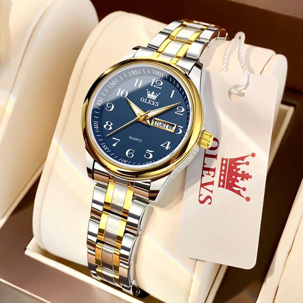 OLEVS Women's Watch - Stainless Steel Quartz with Date for Everyday Wear