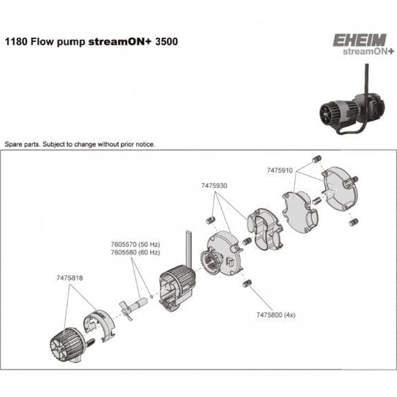 Eheim StreamON+ 3500 Water Pump - Adjustable Flow 1500-3500L/h for Aquariums & Fish Tanks | Perfect for Freshwater & Saltwater Aquatic Environments