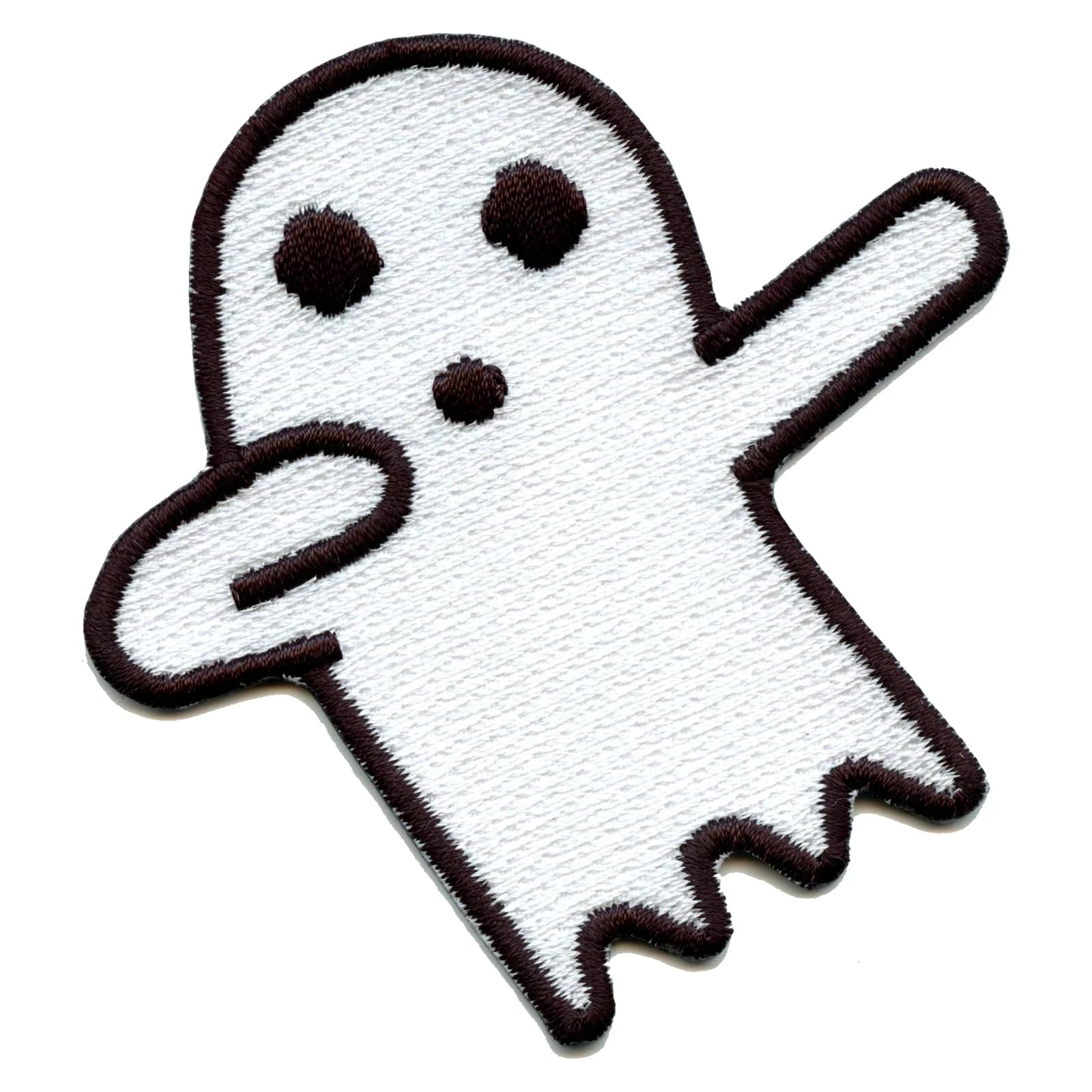 Ghost Dabbing Patch - Scary Halloween Embroidered Iron-On Badge for Costumes, Jackets & DIY Crafts