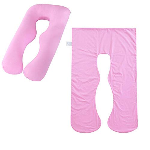 **U-Shaped Maternity Pillowcase for Pregnancy - Soft Zippered Replacement Cover for Standard U-Shaped Body Pillows (Pink) - Perfect for Back Support, Side Sleeping & Comfort During Pregnancy**