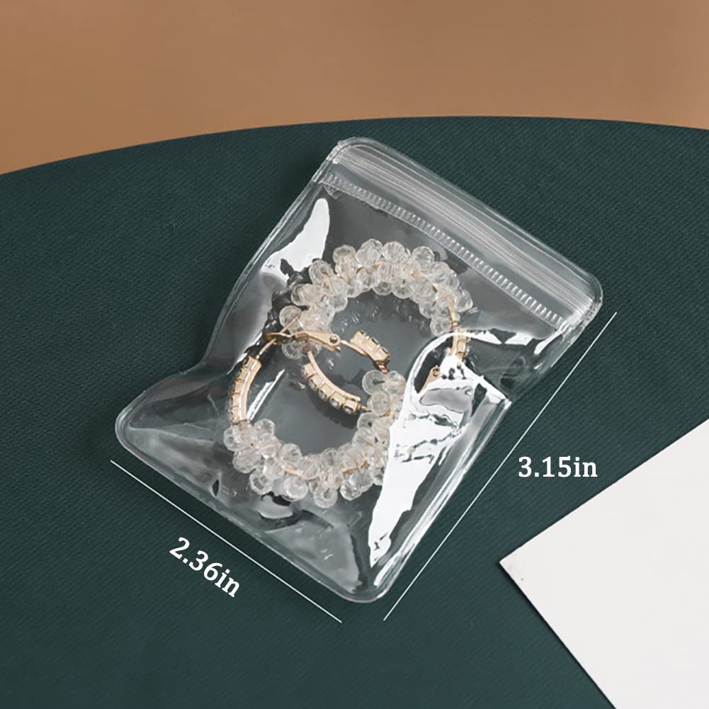 HOMU Clear Jewelry Organizer Book - Transparent Jewelry Storage Album for Earrings, Rings, Necklaces & Bracelets - 60 Seal Bags for Travel, Home & Retail Display