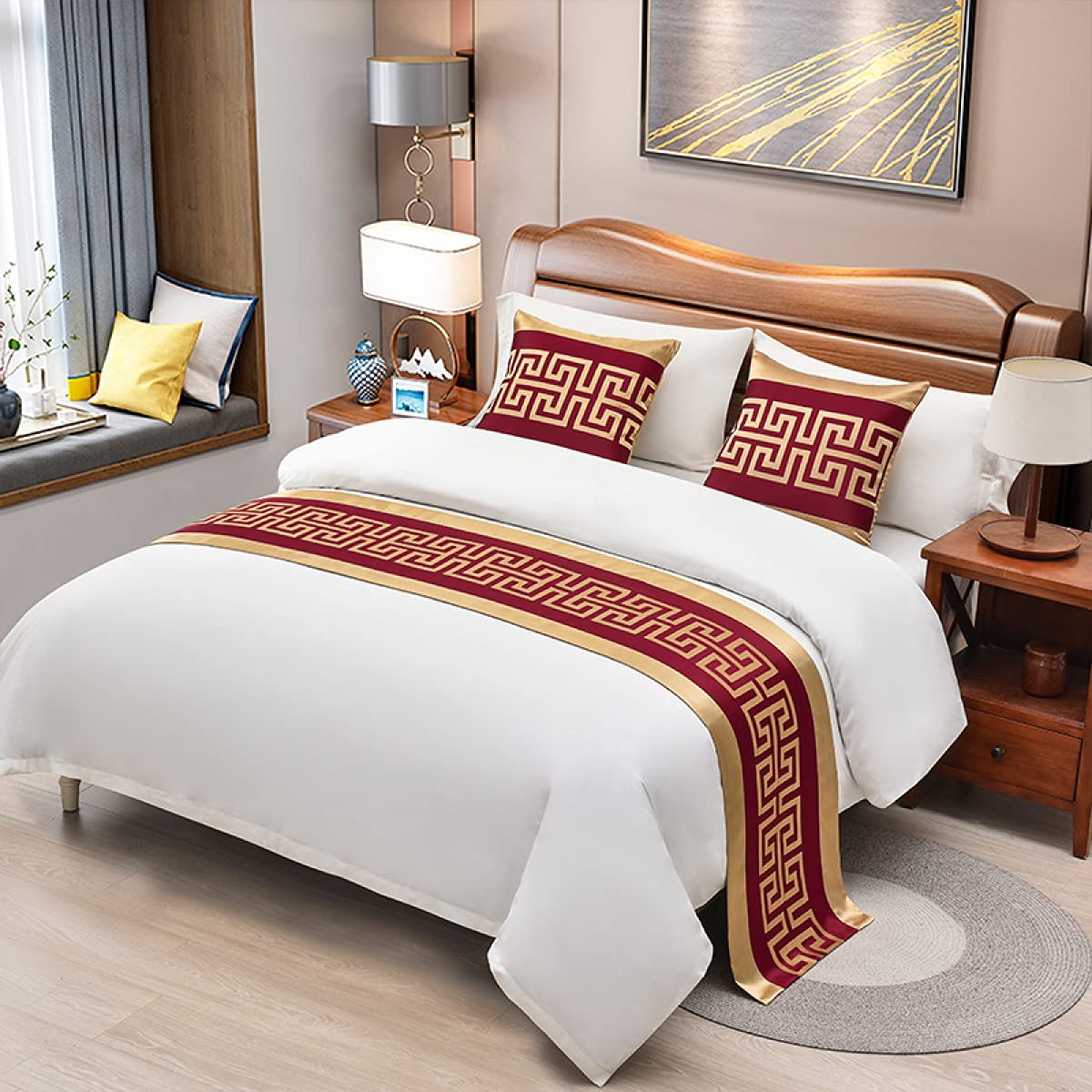 Luxury Hotel Style Bed Runner - Soft & Smooth Bed Scarf for King Size Beds - Elegant Bed Cover & Home Decor for Master Bedroom, Guest Room, and Airbnb Styling