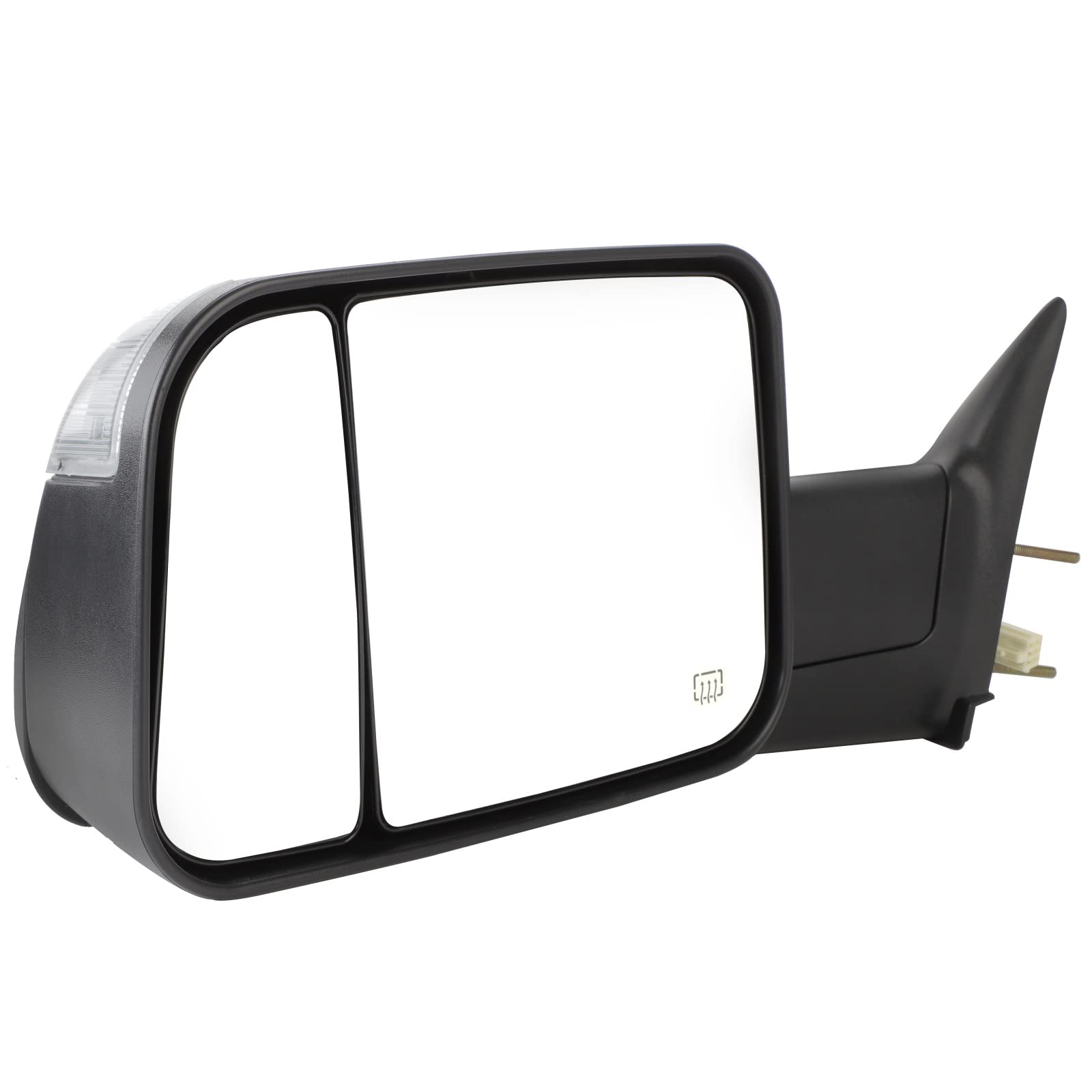 INEEDUP Towing Mirrors for Dodge Ram 1500/2500/3500 (1998-2001) - Power Control, Heated, Turn Signal, Black Housing - Driver & Passenger Side - Perfect for Off-Roading, Towing & Enhanced Visibility
