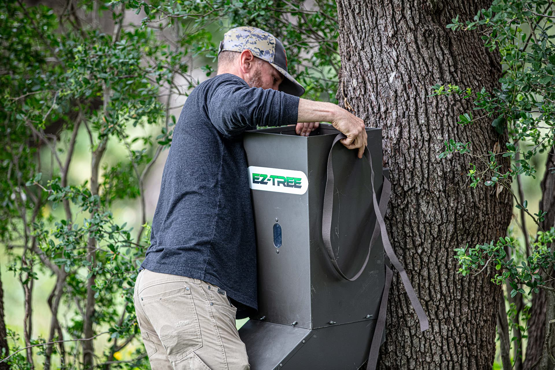 ASF All Seasons Feeders EZ Deer Tree Protein Feeder - Automatic Deer Feeder for Protein, Corn, Rice Bran & Attractants - Perfect for Hunting, Wildlife Observation & Deer Nutrition Management