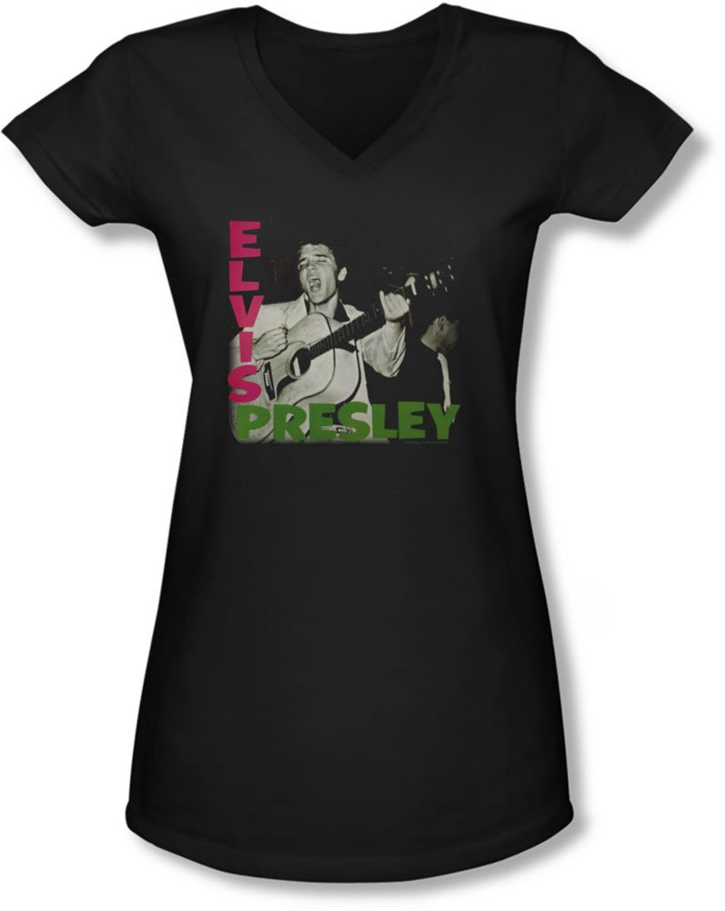 Elvis Presley Vintage Album Cover V-Neck T-Shirt for Women - 70s Rock Music Fan Gift, Concert & Casual Wear