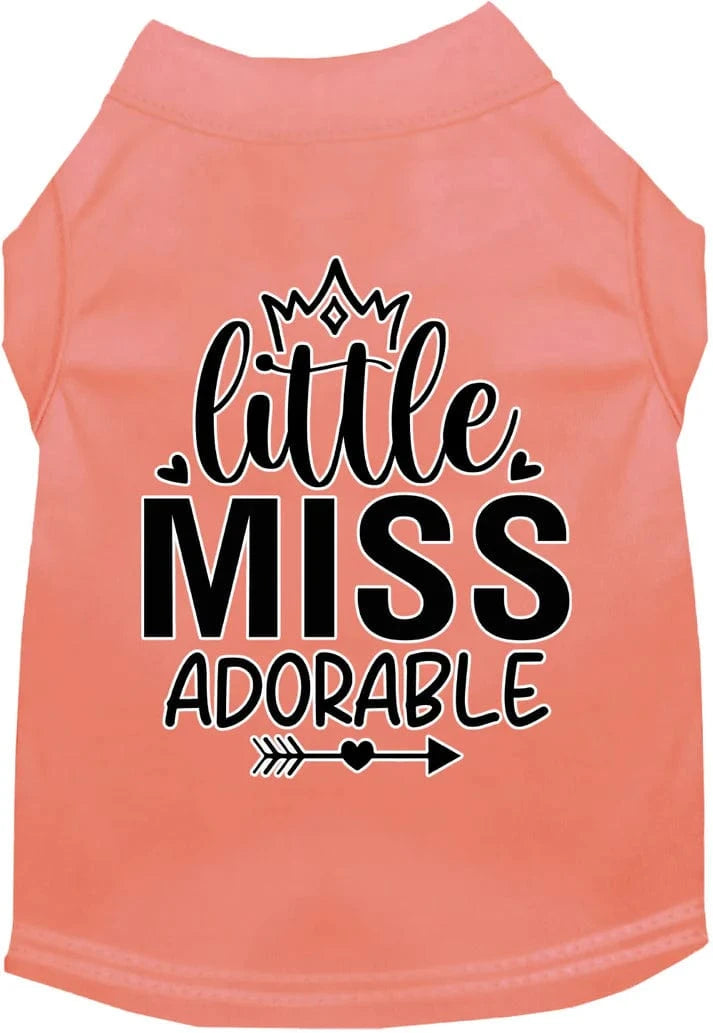 Lil' Miss Adorable Pet Shirt - Cute Dog Cat Puppy Kitten Apparel for Small Breeds - Perfect for Pet Parties, Photo Shoots & Daily Walks