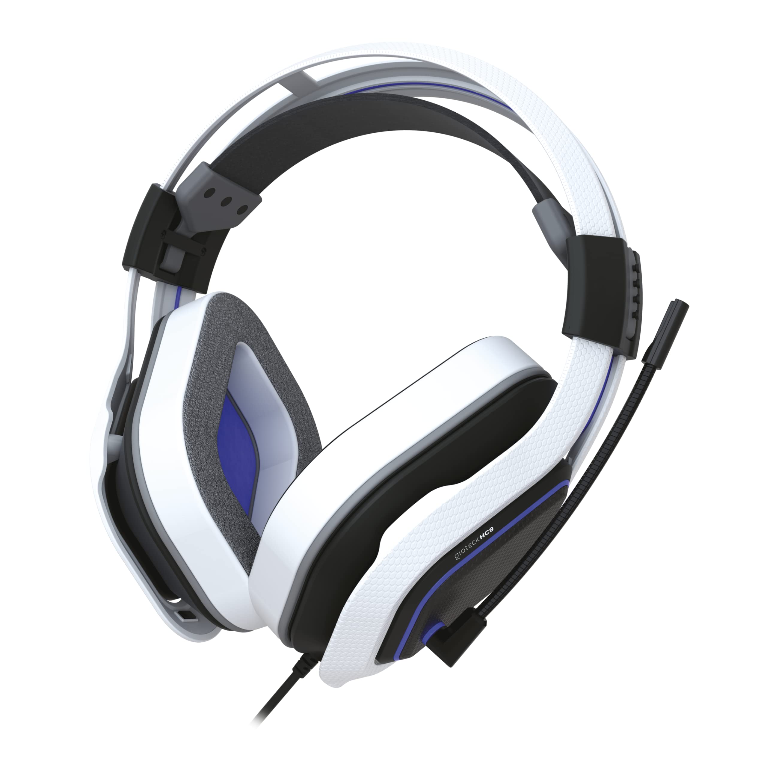 Gioteck HC-9 Wired Gaming Headset with Noise Cancelling Mic - Comfortable Over-Ear Headphones for PS4, PS5, Xbox & PC - Perfect for Online Gaming & Streaming