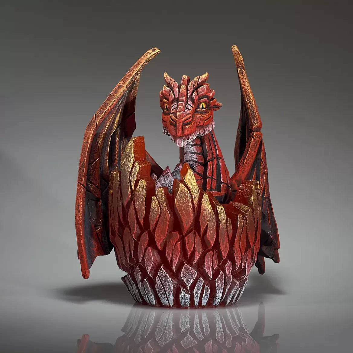 Edge Sculpture Red Dragon Egg - Handcrafted Home Decor, Unique Gift for Fantasy Lovers | Perfect for Bookshelf Display, D&D Gaming Room, and Medieval Themed Decor