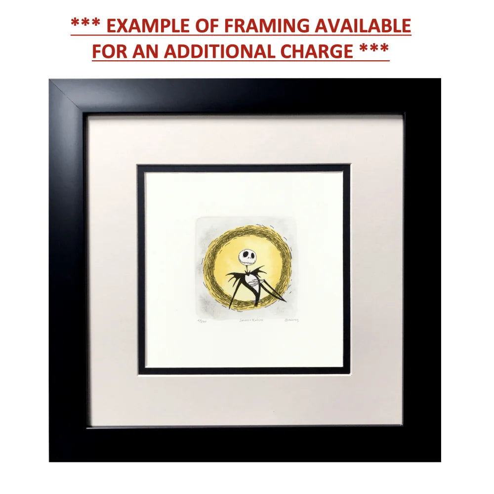 Nightmare Before Christmas Lock Sowa & Reiser #D/500 Hand-Painted Etching Art - Perfect for Disney Collectors, Halloween Decor & Gothic Home Decor