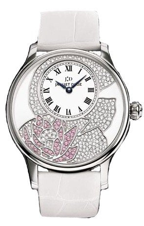 Jaquet Droz La Fleur Du Temps 18k White Gold Men's Luxury Watch - Elegant Timepiece for Business, Formal Events & Special Occasions