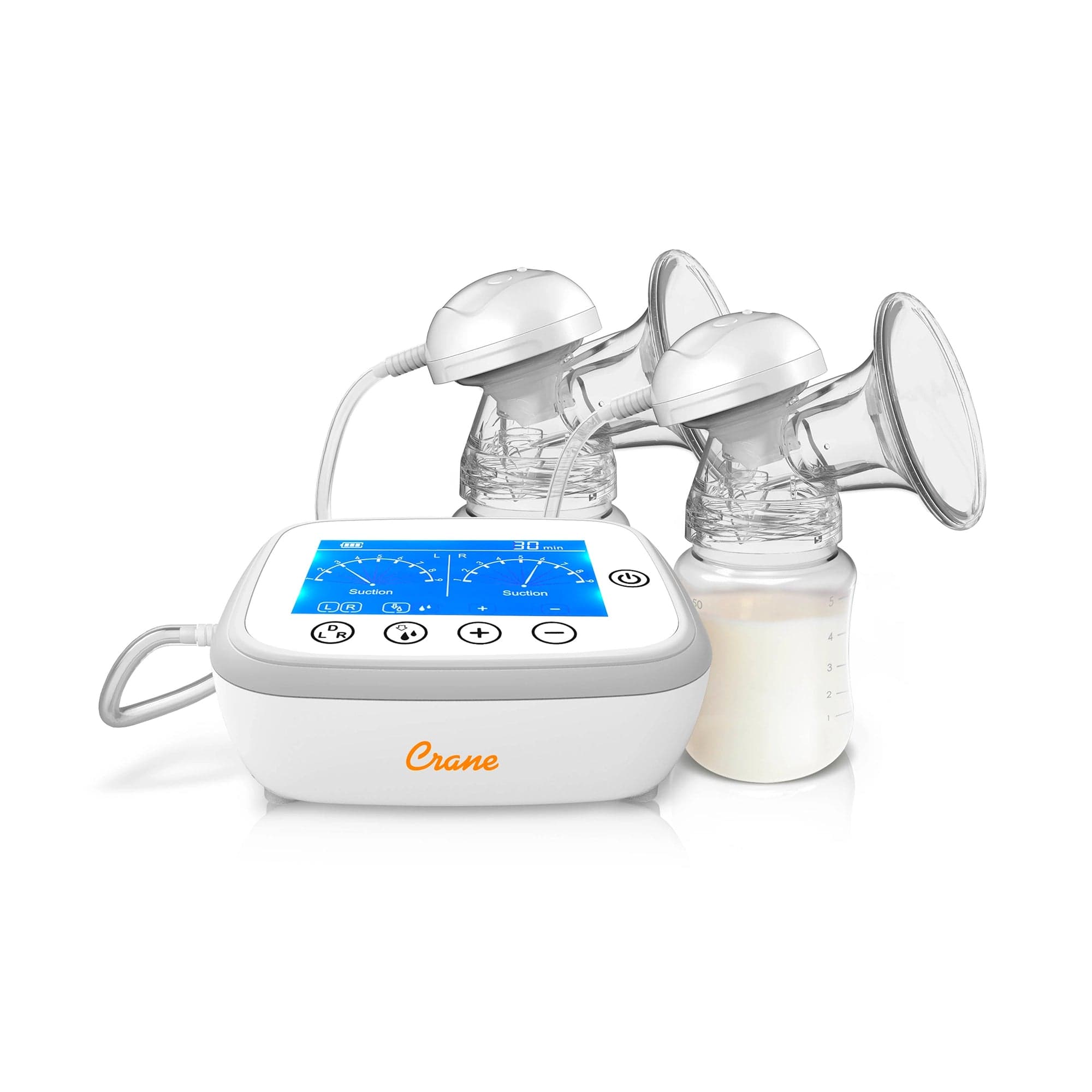 Crane Rechargeable Electric Breast Pump - Hands Free Dual Mode Portable Breastfeeding Pump for Working Moms - Perfect for Office, Travel & Nighttime Use