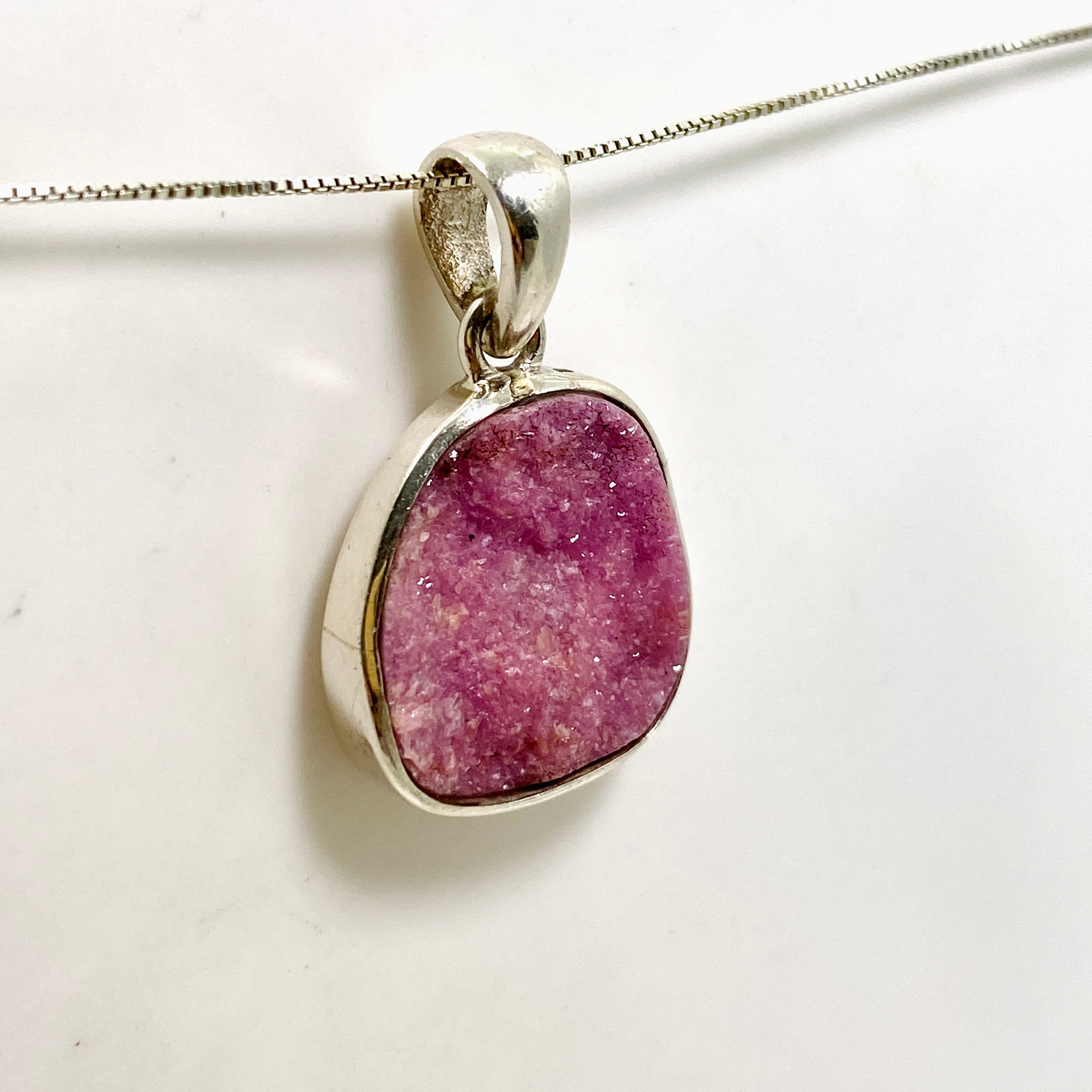 Natural Cobalto Calcite Freeform Raw Stone Pendant PPGJ996 - Unique Healing Crystal Jewelry for Meditation & Energy Balancing
