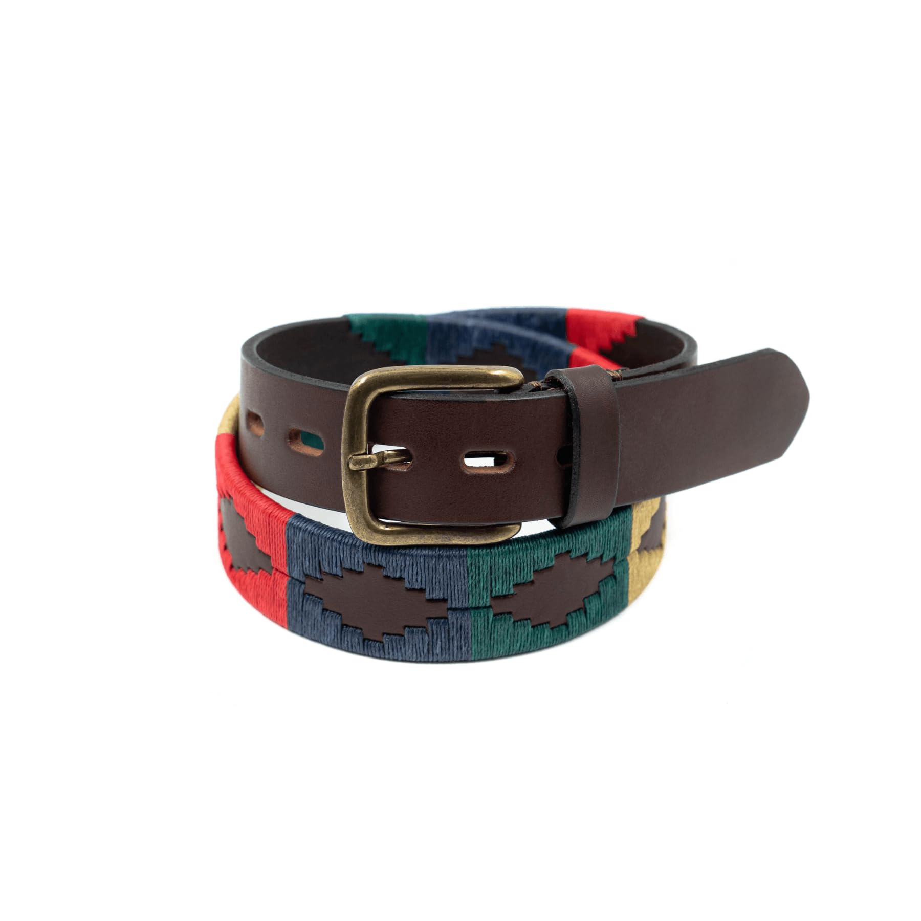 Premium Hand-Stitched Genuine Leather Polo Belt for Men - Classic Dress & Casual Style - Perfect for Business, Office & Everyday Wear