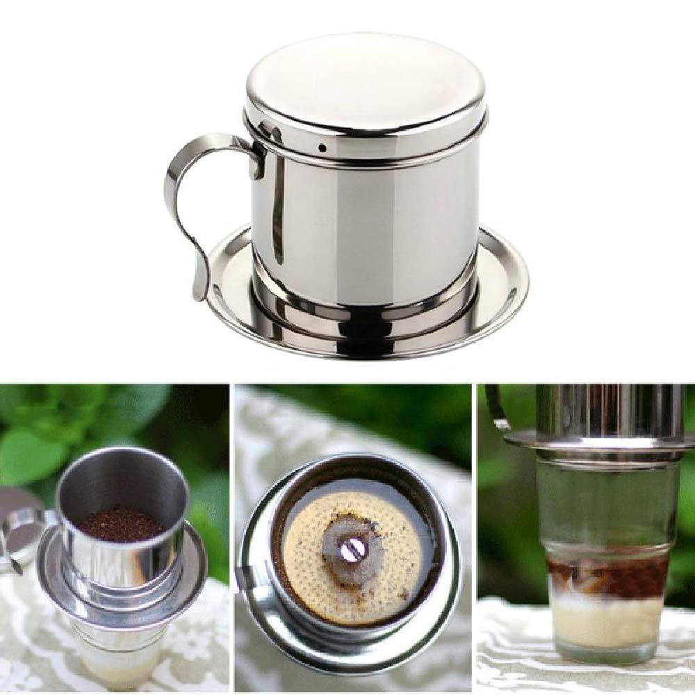 Stainless Steel Vietnamese Coffee Dripper - No Paper Filter Needed for Home Brewing