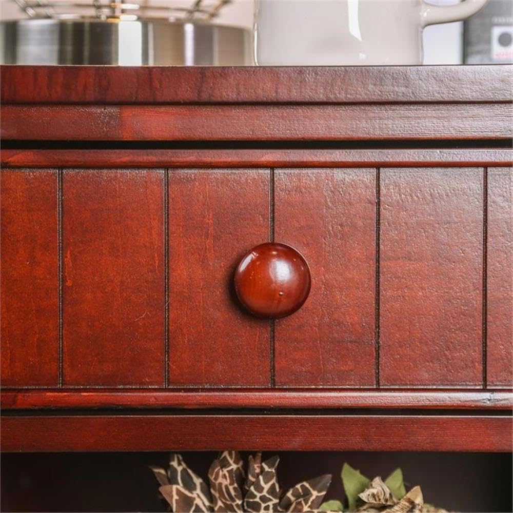 BOWERY HILL Cherry Wood Nightstand - 1-Drawer Transitional Bedside Table with Solid Wood Construction - Perfect for Bedroom, Guest Room & Small Space Furniture